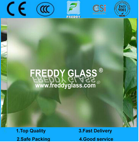 High Quality 12mm Non Finger Print Acid Etched Glass/ Frosted Glass/Bathroom Glass